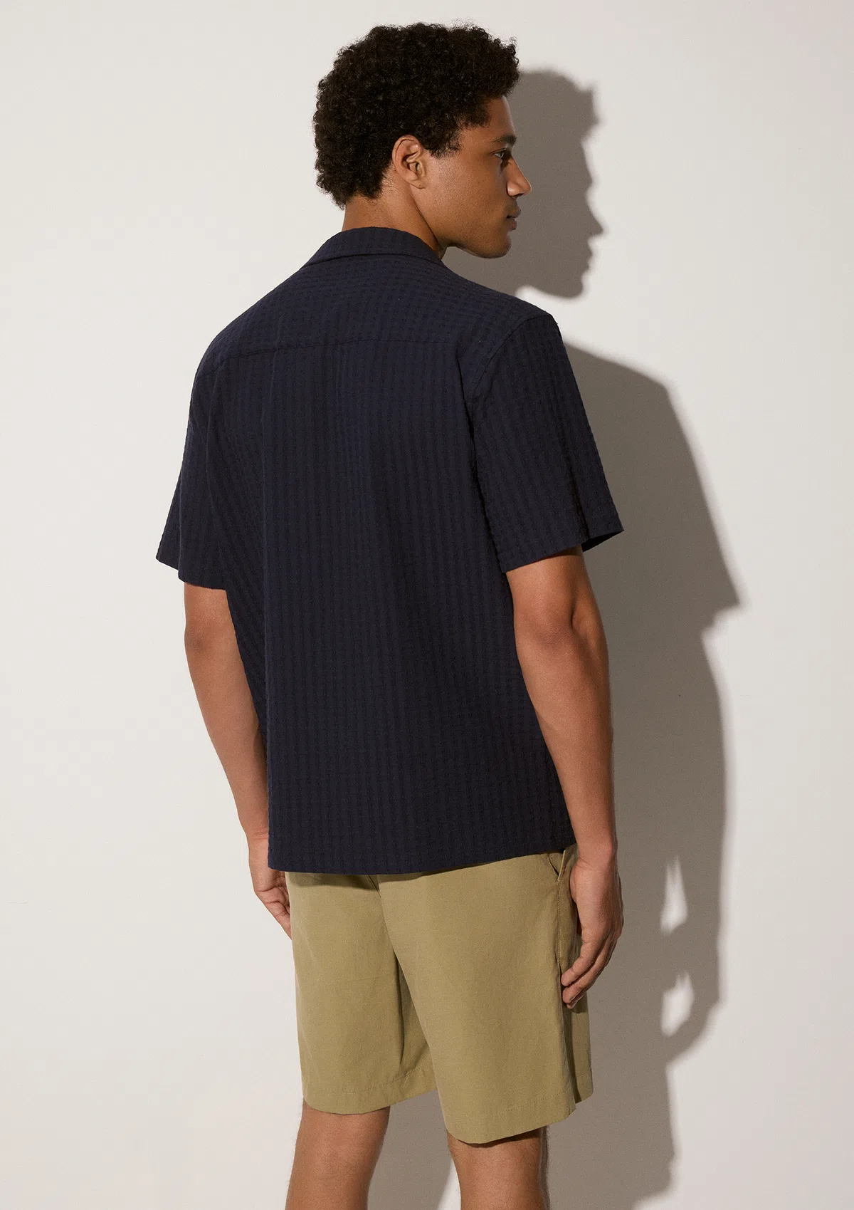 orenzo-cotton-shirt-navy-blue-back Orenzo Short Sleeve Shirt - Navy Blue - Sea You Soon