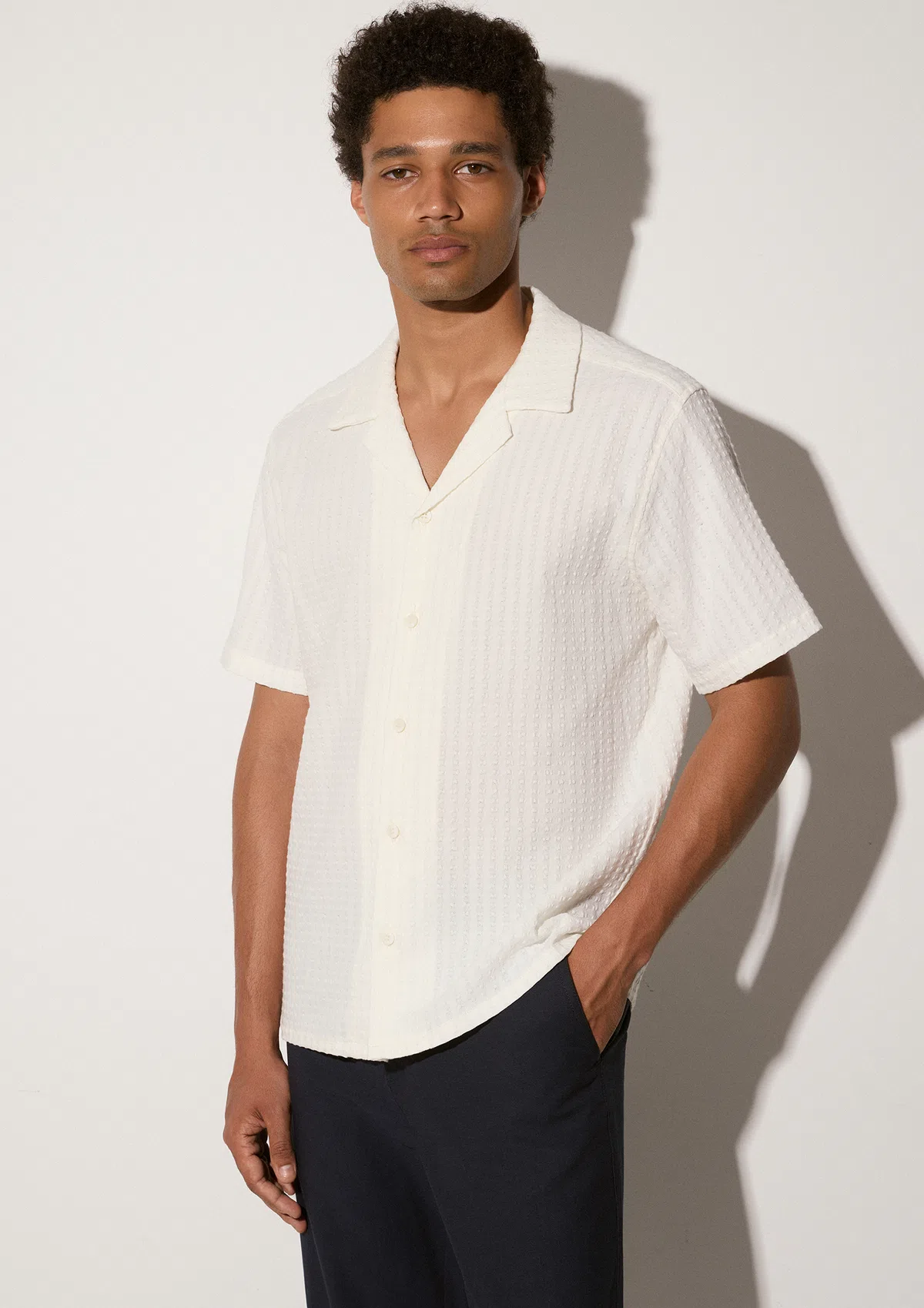 orenzo-cotton-shirt-white-lifestyle-side Orenzo Short Sleeve Shirt - White - Sea You Soon