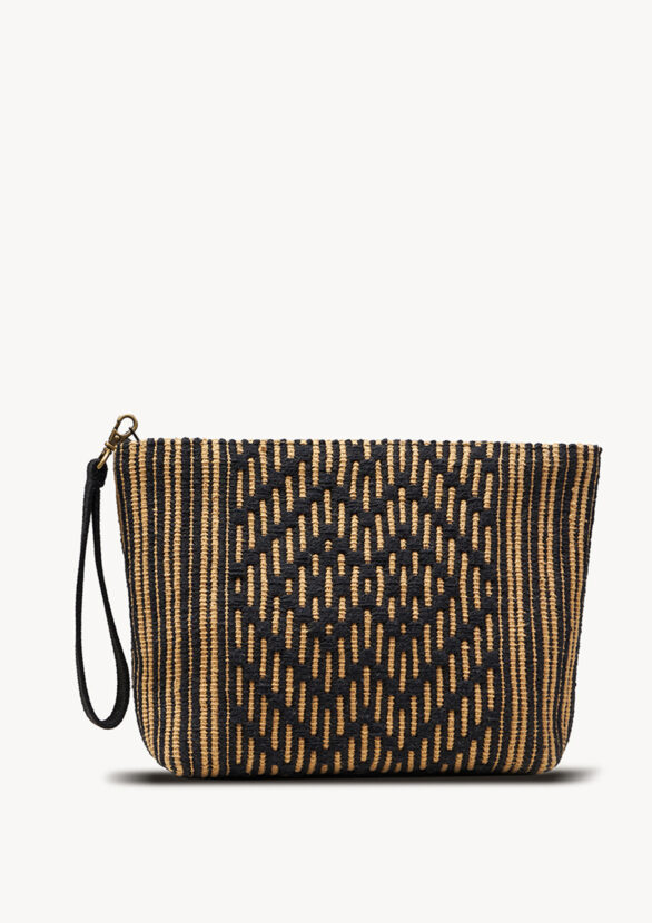 Palmaria Midi Clutch Bag - Black