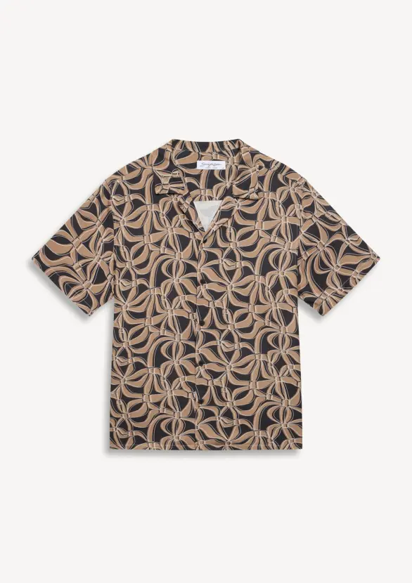 Pekan TENCEL™ short sleeve shirt in Mocha, front view on white background by Sea You Soon