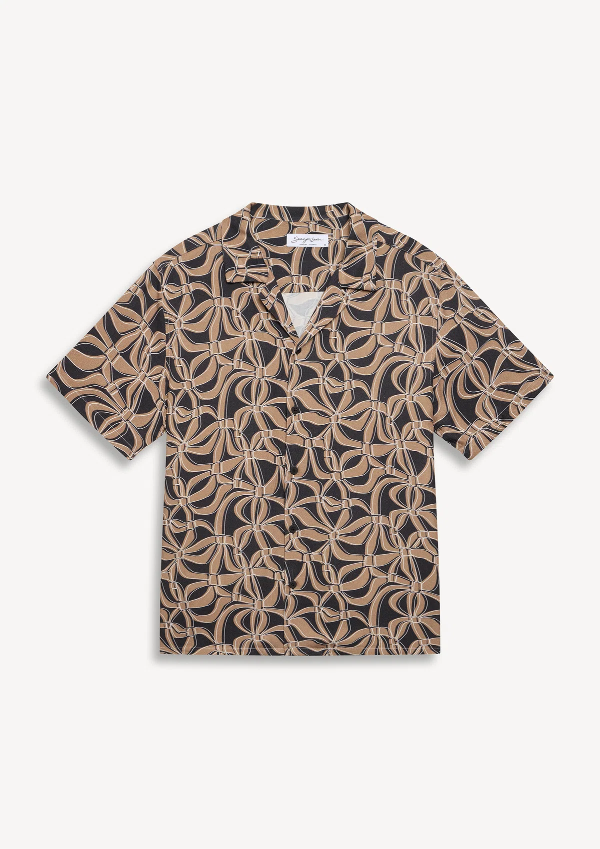 pekan-tencel-shirt-mocha-front Pekan TENCEL™ short sleeve shirt in Mocha, front view on white background by Sea You Soon