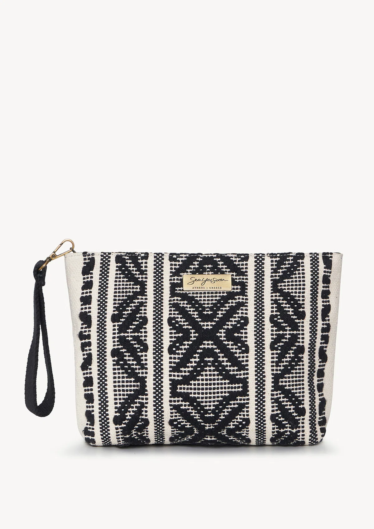 sorrento-cotton-midi-clutch-black-front Sorrento midi clutch Black - Sea You Soon