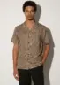 tamuda-tencel-shirt-coco-mocha-lifestyle-side Tamuda TENCEL™ short sleeve shirt in Coco Mocha, front view on white background by Sea You Soon